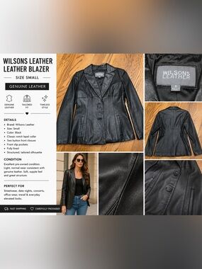 Wilsons Leather Black Leather Blazer – Women’s Small